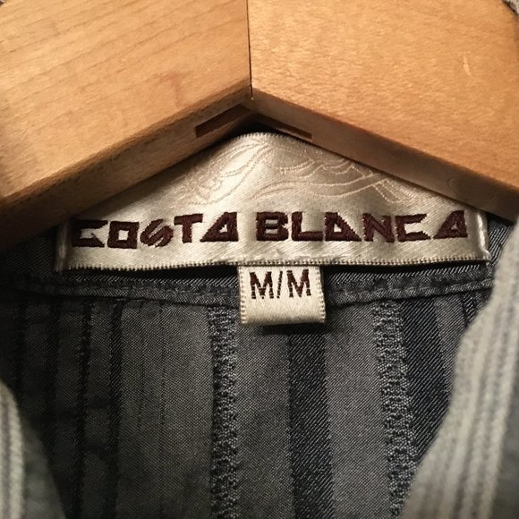 Vintage Y2K Costa Blanca Half Sleeve Striped Cotton Dress Shirt - Picture 9 of 10